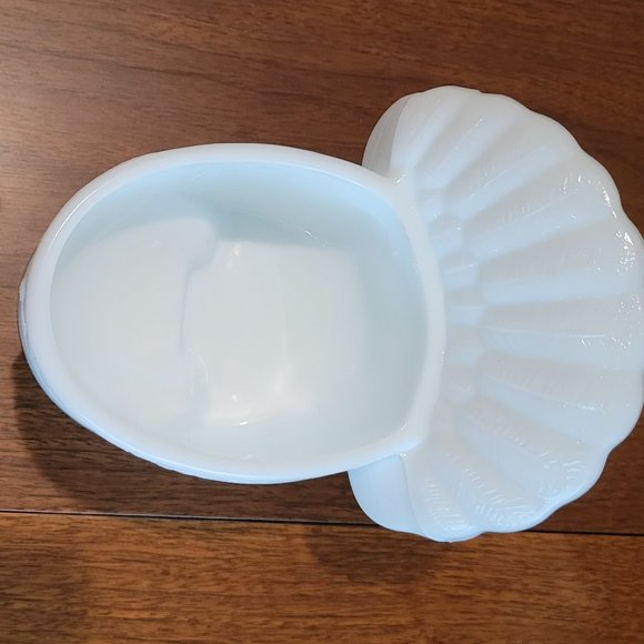 Vintage Martha Stewart by LE Smith Milk Glass Turkey Covered Candy Dish 1989 - Picture 7 of 12